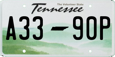 TN license plate A3390P