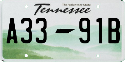 TN license plate A3391B