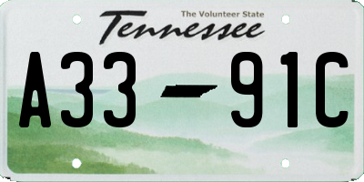TN license plate A3391C