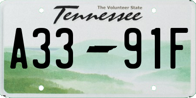 TN license plate A3391F