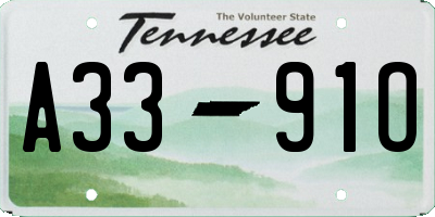 TN license plate A3391O