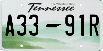 TN license plate A3391R