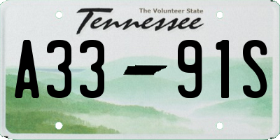 TN license plate A3391S