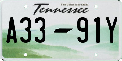 TN license plate A3391Y