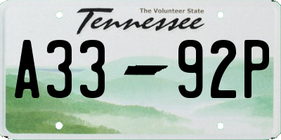 TN license plate A3392P