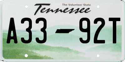 TN license plate A3392T