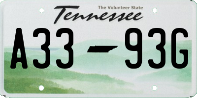 TN license plate A3393G