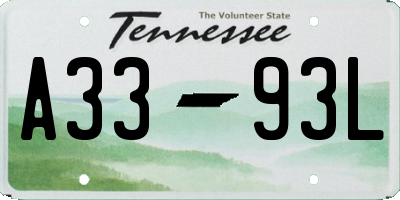 TN license plate A3393L