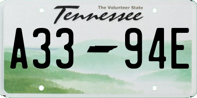 TN license plate A3394E