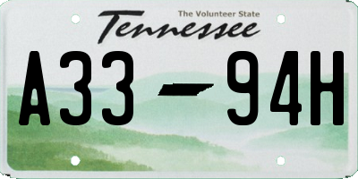 TN license plate A3394H