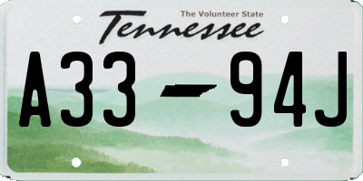 TN license plate A3394J