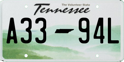 TN license plate A3394L
