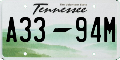 TN license plate A3394M