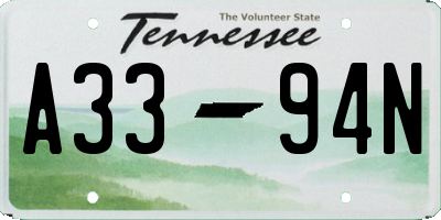 TN license plate A3394N
