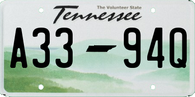 TN license plate A3394Q
