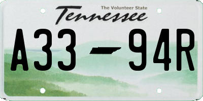 TN license plate A3394R