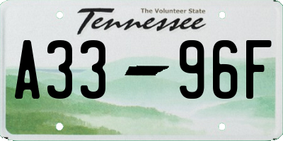 TN license plate A3396F
