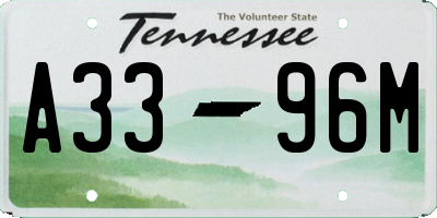 TN license plate A3396M