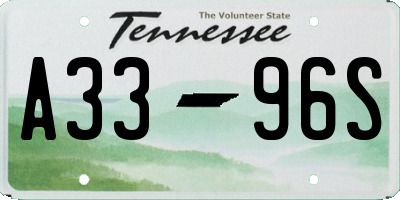 TN license plate A3396S