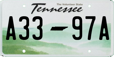 TN license plate A3397A