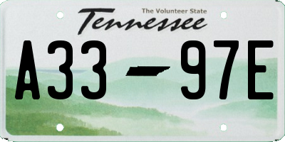 TN license plate A3397E