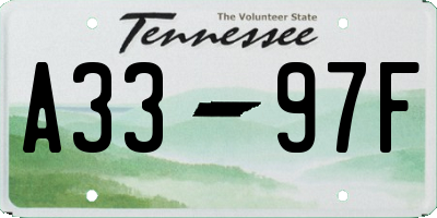 TN license plate A3397F