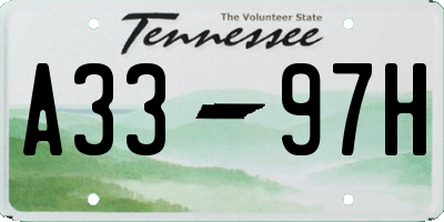 TN license plate A3397H