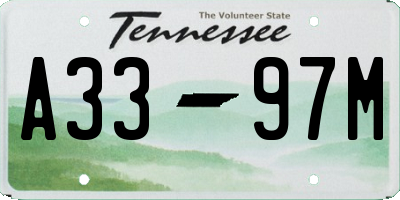 TN license plate A3397M