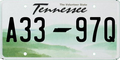 TN license plate A3397Q
