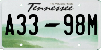 TN license plate A3398M