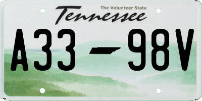 TN license plate A3398V