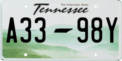 TN license plate A3398Y