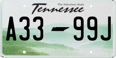 TN license plate A3399J