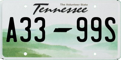 TN license plate A3399S
