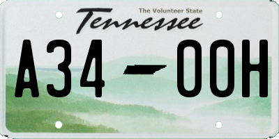 TN license plate A3400H