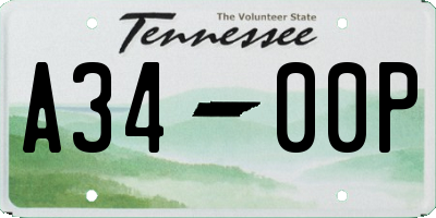 TN license plate A3400P