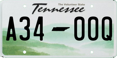 TN license plate A3400Q