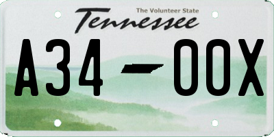 TN license plate A3400X