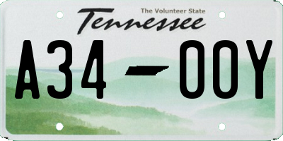TN license plate A3400Y