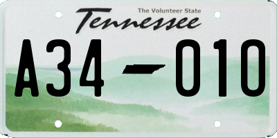TN license plate A3401O
