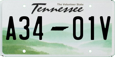 TN license plate A3401V