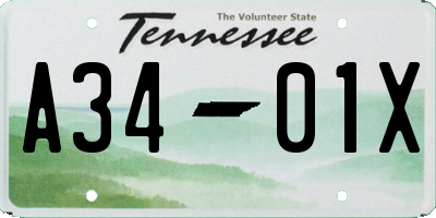 TN license plate A3401X