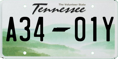 TN license plate A3401Y