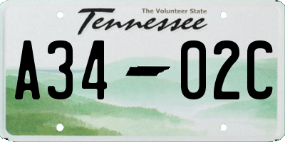 TN license plate A3402C