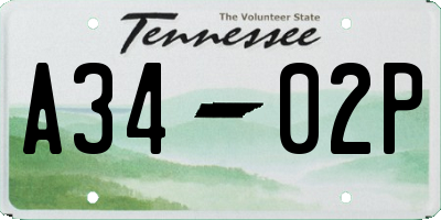 TN license plate A3402P
