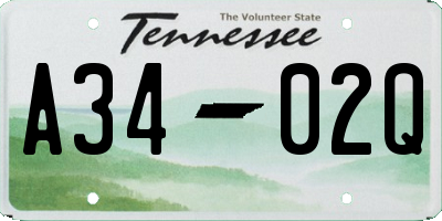 TN license plate A3402Q