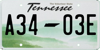 TN license plate A3403E