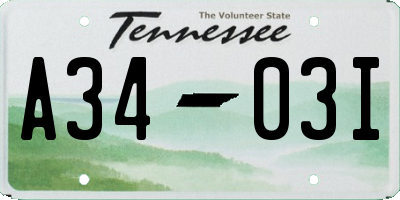 TN license plate A3403I