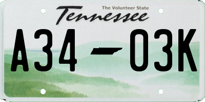 TN license plate A3403K