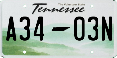 TN license plate A3403N
